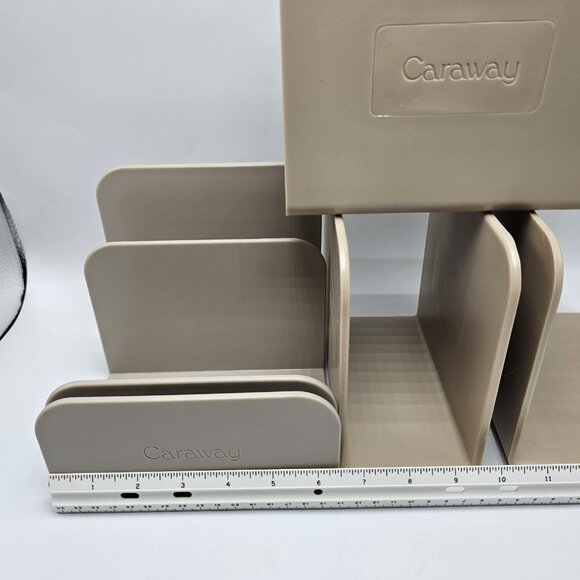 Caraway Lot 4 mini duo magnetic divider Pot pan Lid organizer Beige Plastic - Picture 2 of 6